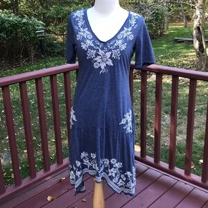 JOHNNY WAS Size M embroidered asymmetrical dress
